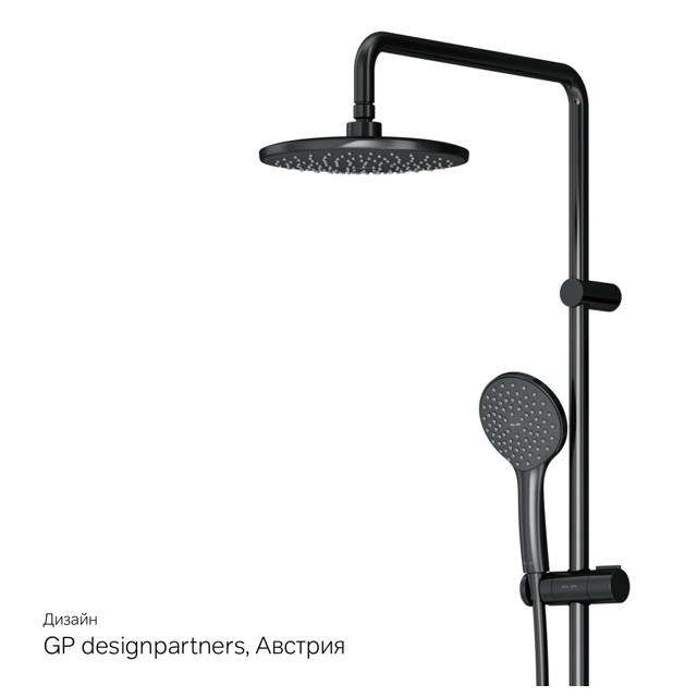 система душевая AM.PM Gem с верхним душем чёрная